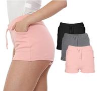 NOROZE Women’s Cotton Jersey Lounge Shorts - Soft Elastic Waist Holiday Shorts - Casual Wear for Home, Travel, Gym, Yoga - Lightweight & Breathable - Designed for All - UK Sizes 8-20