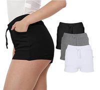 NOROZE Women’s Cotton Jersey Lounge Shorts - Soft Elastic Waist Holiday Shorts - Casual Wear for Home, Travel, Gym, Yoga - Lightweight & Breathable - Designed for All - UK Sizes 8-20