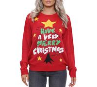 NOROZE Women's Christmas Jumpers Star Comet Tree Santa Baby Sweater with Lights Tops Novelty Pullover Unisex Xmas Jumpers UK Sizes 8-16