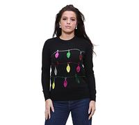 NOROZE Women's Christmas Tops Sweatshirts Sequin Bauble Pudding Prosecco Gin Jingle Xmas Jumper (10, Xmas Baubles Black)