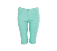 NOROZE Women's Cotton Knee-Length Chino Capri Cargo Bermuda Bengaline Ladies Shorts Casual Summer Classic Pants (Mint, M)