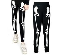 NOROZE Women's Halloween Skeleton Leggings Costume Ladies Skeleton Hands Printed Legging Bottoms Tight Pants (20-22, Skeleton Legs)