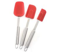 Norpro 2993 Red 3 Piece Silicone/Stainless Steel Kitchen Spatula Set