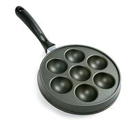 Norpro 3113 Aebelskiver Stuffed Pancake Pan,Black,9in/23cm in diameter and 2.75in/7cm deep