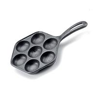 Norpro Cast Iron Stuffed Pancake Pan, Munk/Aebleskiver, 2" / 5cm Diameter, Black