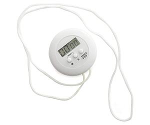 Norpro KITCHEN TIMER/STOP WATCH Digital on a Rope White 6cm Diameter (2-Pack)