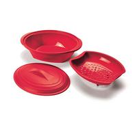 Norpro, Red 180R Silicone Steamer with Insert, 32 oz