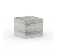 NORR11 Cubism Coffee Table Small Silver Travertine