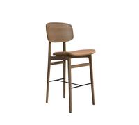 NORR11 NY11 Bar Stool With Upholstered Seat & Backrest H65 Light Smoked Oak/Camel 21004