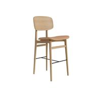 NORR11 NY11 Bar Stool With Upholstered Seat & Backrest H65 Natural Oak/Camel 21004