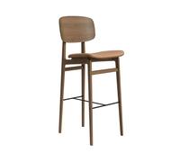 NORR11 NY11 Bar Stool With Upholstered Seat & Backrest H75 Light Smoked Oak/Camel 21004