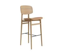 NORR11 NY11 Bar Stool With Upholstered Seat & Backrest H75 Natural Oak/Camel 21004