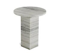 NORR11 Soho Side Table Silver Travertine