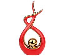 Norrclp Home Decor Modern Abstract Art Ceramic Statue Table Decor (Large) | Modern Aesthetic Ornament, Decorative Accent for Dining Room Living Room Office Centerpiece (Red and Gold)