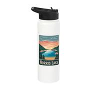 Norris Lake Sunset Serene Waters Forest View Stainless Steel Insulated Water Bottle