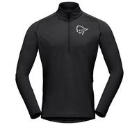 Norrona - Long-sleeve MTB top - Fjørå Equaliser Long Sleeve Zip Top M's Caviar for Men - Size L - Black Black L