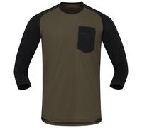 Norrøna - Skibotn Equaliser Merino 3/4 T-Shirt - Cycling jersey size L, brown