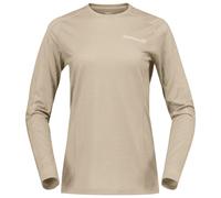 Norrona - Merino wool mountaineering T-shirt with long sleeves - Falketind Equaliserull Long Sleeve W Pure Cashmere for Women in Nylon - Size M - Beige Beige M