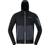 Norrona - Breathable hiking fleece - Falketind Warm2 Stretch Hood M Caviar Black for Men - Size L Black L