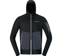Norrona - Breathable hiking fleece - Falketind Warm2 Stretch Hood M Caviar Black for Men - Size S Black S