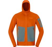 Norrona - Breathable hiking fleece - Falketind Warm2 Stretch Hood M Gold Flame for Men - Size L - Orange Orange L