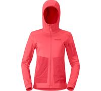 Norrona - Breathable hiking fleece - Falketind Warm2 Stretch Hood W Deep Sea Coral Baked Apple for Women - Size S - Pink Pink S