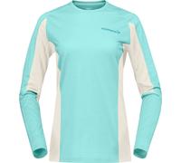 Norrona - Breathable, quick-drying merino wool mountaineering T-shirt - Falketind Equaliserull Long Sleeve W Aqua Haze Whisper White for Women in Nylon - Size M - Blue Blue M