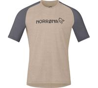 Norrona - Lightweight, quick-drying MTB T-shirt - Fjora Equaliser Lightweight T-Shirt M Winter Twig Beluga for Men in Recycled Polyester - Size M - Beige Beige M