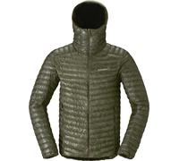 Norrona - Men's duck down insulated jacket - Trollveggen Down800 Super Light Hood M Deep Lichen Green for Men - Size M - Khaki Khaki M