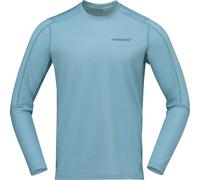 Norrona - Men's merino wool mountaineering T-shirt with temperature regulation and anti-odour properties - Falketind Equaliserull Long Sleeve M Trooper for Men in Nylon - Size S - Blue Blue S