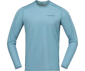 Norrona - Men's merino wool mountaineering T-shirt with temperature regulation and anti-odour properties - Falketind Equaliserull Long Sleeve M Trooper for Men in Nylon - Size L - Blue Blue L