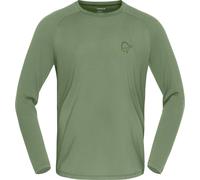 Norrona - Men's merino wool thermal top - Femund PureUll Long Sleeve M Deep Lichen Green for Men in Wool - Size L - Khaki Khaki L