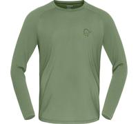 Norrona - Men's merino wool thermal top - Femund PureUll Long Sleeve M Deep Lichen Green for Men in Wool - Size M - Khaki Khaki M