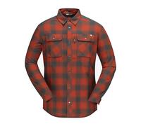 Norrona - Merino wool technical shirt - Svalbard Flannel Shirt M's Rooibos Tea/Slate Grey for Men in Wool - Size XS - Red Red XS