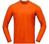 Norrona - Merino wool top - Falketind EqualiserUll Long Sleeve M Gold Flame for Men in Wool - Size XL - Orange Orange XL