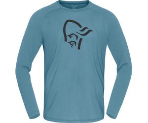 Norrona - Merino wool top - Femund PureUll Long Sleeve M Trooper for Men in Wool - Size M - Blue Blue M