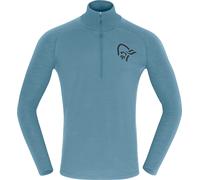 Norrona - Merino wool top - Femund PureUll Zip Neck M Trooper for Men in Wool - Size S - Blue Blue S