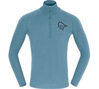 Norrona - Merino wool top - Femund PureUll Zip Neck M Trooper for Men in Wool - Size XL - Blue Blue XL