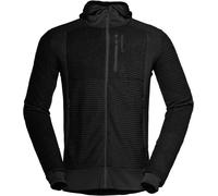 Norrona - Polartec fleece - Falketind Alpha120 Zip Hood M Caviar Black for Men - Size L Black L