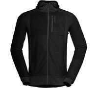 Norrona - Polartec fleece - Falketind Alpha120 Zip Hood M Caviar Black for Men - Size XL Black XL