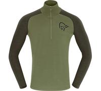 Norrona - Technical merino wool base layer - Femund Pureull Zip Neck M'S Loden Green for Men in Wool - Size L - Khaki Khaki