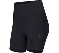 Norrona - Ultra-lightweight short running tights - Senja Equaliser Stretch 6" Tights W Caviar Black for Women in Nylon - Size S Black S