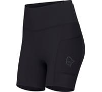 Norrona - Ultra-lightweight short running tights - Senja Equaliser Stretch 6" Tights W Caviar Black for Women in Nylon - Size M Black M