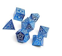 Norse Foundry Celtic Mystery Dice Set, Elaborate Knot Design, Durable Zinc Alloy, 7-Piece RPG Dice Set with Theme Book Tin for Storage for Collectors and Gamers