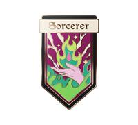 Norse Foundry Class Pin - Sorcerer | Game Master Hard Enamel Pin | Gold-Tone Metal Collector’s Lapel Badge with Rubber Clasp | 1.5 Inch Premium DND, RPG, and Tabletop Gaming Accessory for Storytellers
