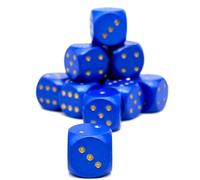Norse Foundry Warpips Blue Metal D6 Dice Set - 10-Piece 12mm Zinc Alloy Blue-Plated Dice with Yellow Numbering - Durable and Compact Wargaming Dice for RPG, DND, Tabletop Strategy Games