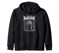 Norse Myth Fenrir Wolf The Howl of Ragnarok Viking Spirit Zip Hoodie