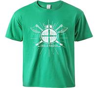 Norse Mythology Battle Ax Men's T-Shirt, 3D Viking Classic Print Summer Breathable Short Sleeves, Birthday Gift Ideas for Family and Friends. Green