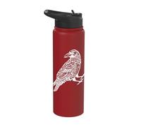 Norse Mythology Celtic Knot Viking Raven Rune Art Stainless Steel Insulated Water Bottle