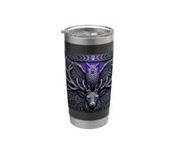 Norse Mythology Celtic Owl Stag Moon Phase Knotwork Coffee Stainless Steel Insulated Tumbler